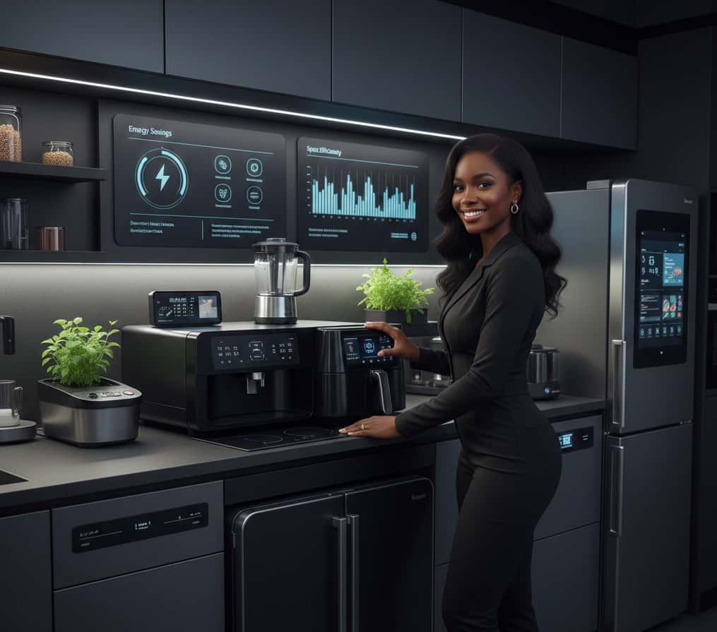 Lineup of smart hybrid kitchen appliances in our lab