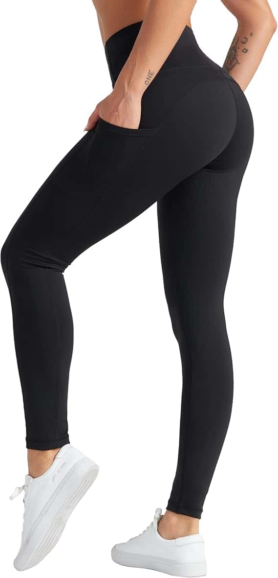 THE GYM PEOPLE Women's High Waist Yoga Pants Soft Tummy Control Athletic Workout Leggings with Deep Pockets