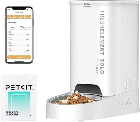 PETKIT Automatic Cat Feeder, 2.4G WiFi Automatic Dog Feeder, App Control Pet Food Dispenser with Triple Fresh-Lock System, Up to 10 Meals Per Day, Schedule Feeding, Food Shortage Alert, 3L Capacity