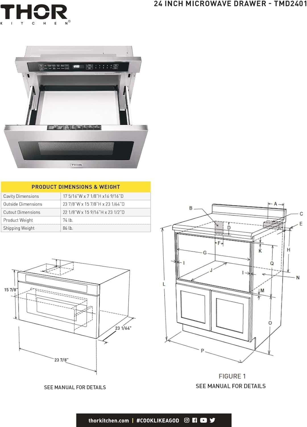 THOR Kitchen Professional 24-Inch Microwave Drawer