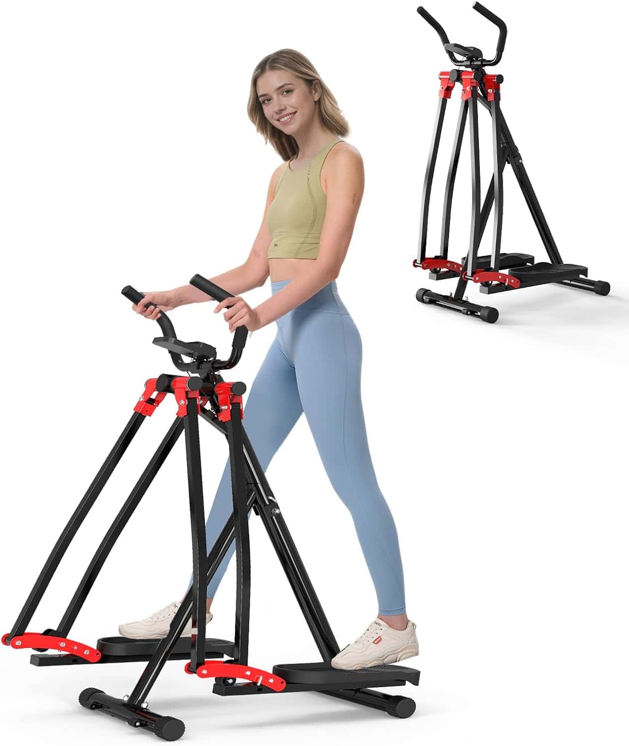 Space Walker Exercise Machine - Air Walker Elliptical Trainer for Home Use, with Foldable Design for an Aerobic Stepper and Cross Trainer Glider Exercise Machine for Men and Women