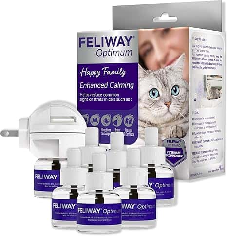 FELIWAY Optimum Cat, Enhanced Calming Pheromone Diffuser: 1 Diffuser Kit & 6 Refills