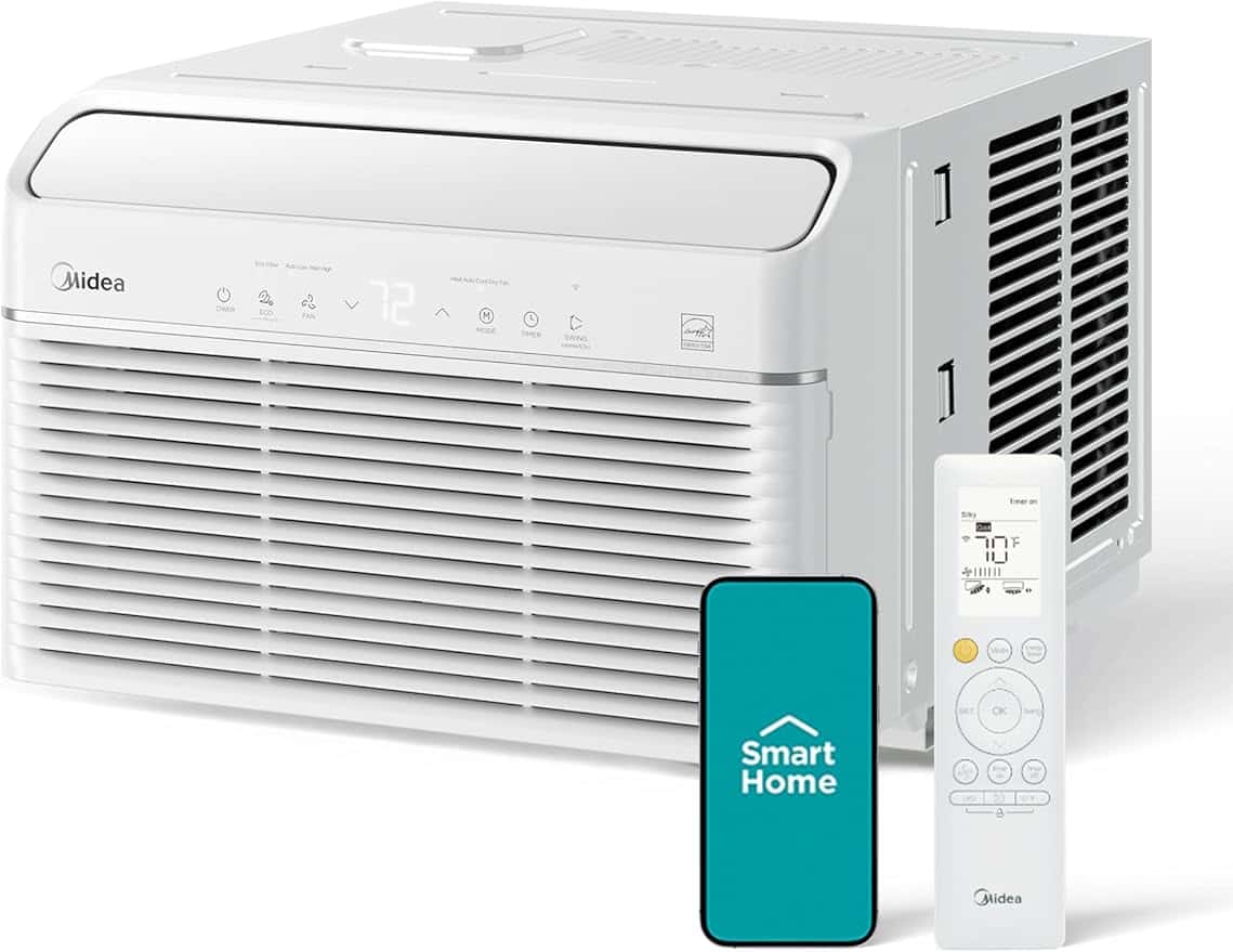 Midea 8,000 BTU Smart Inverter Air Conditioner Window Unit with Heat and Dehumidifier