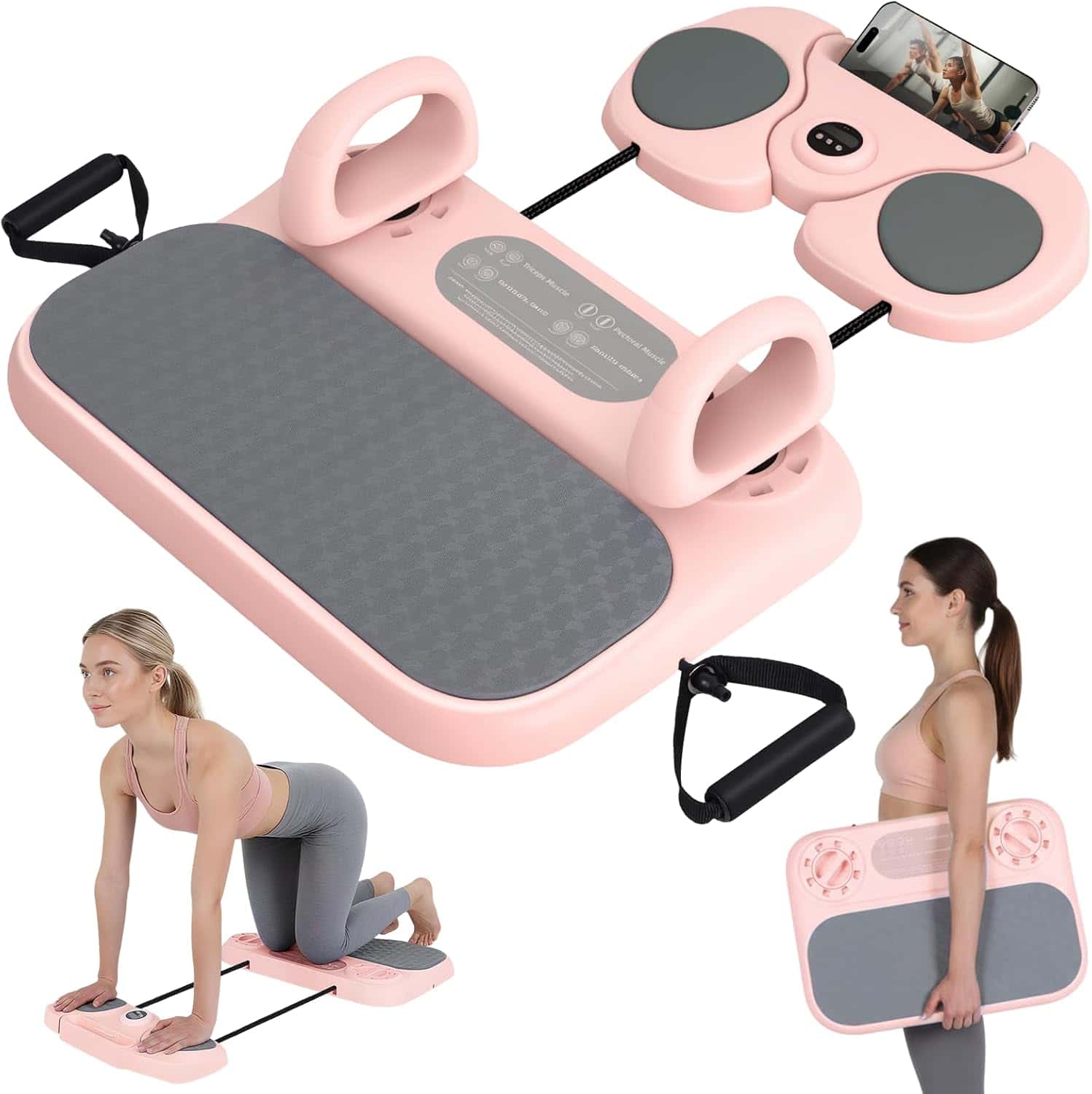 Pilates Board, 6-in-1 Pilates Reformer for Core & Full Body Workout, Portable Home Gym Equipment with Smart LED Digital Display, Pilates Trainer for Women, Beginners