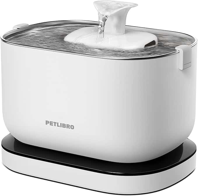PETLIBRO Cat Water Fountain, Cordless Pet Water Fountain Battery Operated, 2.5L/84oz Dockstream Water Fountains for Cats Indoor, Cat Fountain with Stainless Steel Tray, Easy to Clean BPA-Free