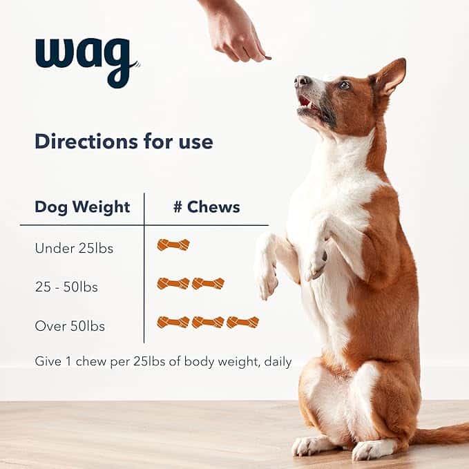 Amazon Brand - Wag Probiotic Supplement Daily Chews for Dogs, 90 count
