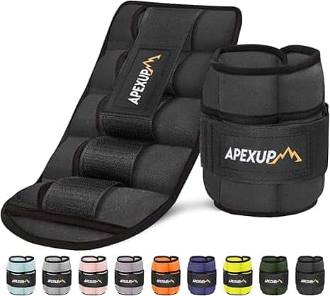 APEXUP 10lbs/Pair Adjustable Ankle Weights for Women and Men, Modularized Leg Weight Straps for Yoga, Walking, Running, Aerobics, Gym