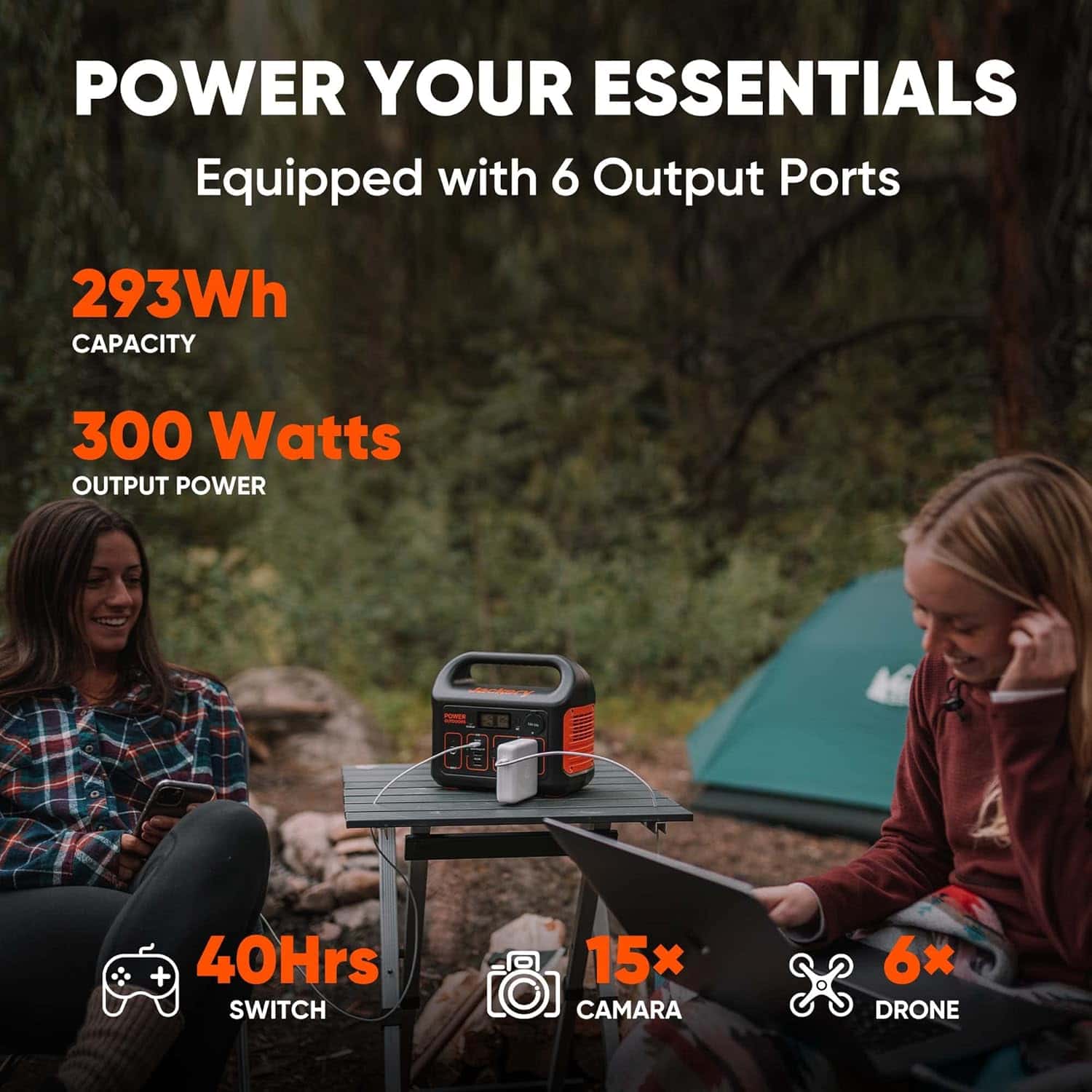 Jackery Portable Power Station Explorer 300, 293Wh Backup Lithium Battery, Solar Generator for Outdoors Camping Travel Hunting Blackout