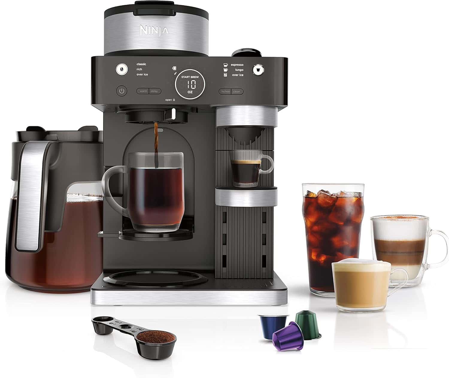 Ninja Espresso & Coffee Maker & Barista System, 3 Espresso Brew Styles, Single-Serve Coffee & Nespresso Capsule Compatible