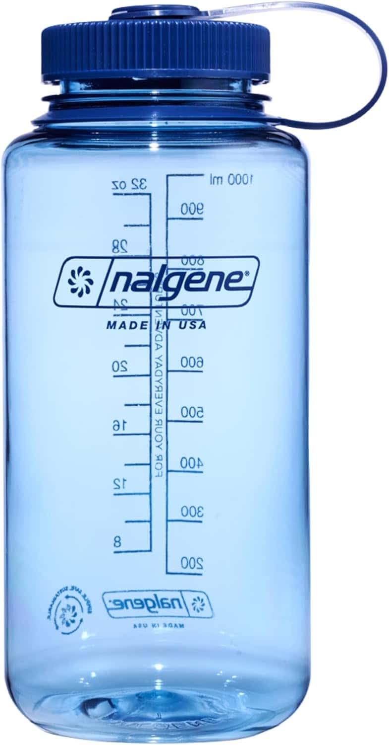 Nalgene Sustain Tritan BPA-Free Water Bottle Made with Material Derived From 50% Plastic Waste, 32 OZ, Wide Mouth