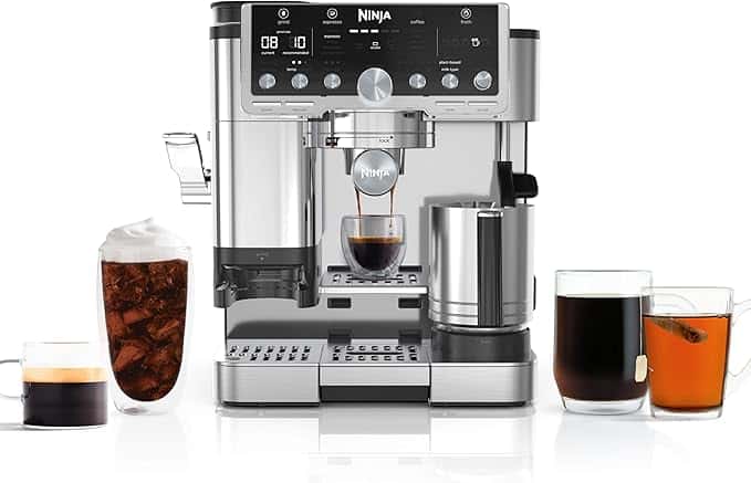 Ninja Luxe Café Pro Series, Espresso Machine, Drip Coffee, Cold Brew, Hot Water, Integrated Tamper, Built-in Grinder
