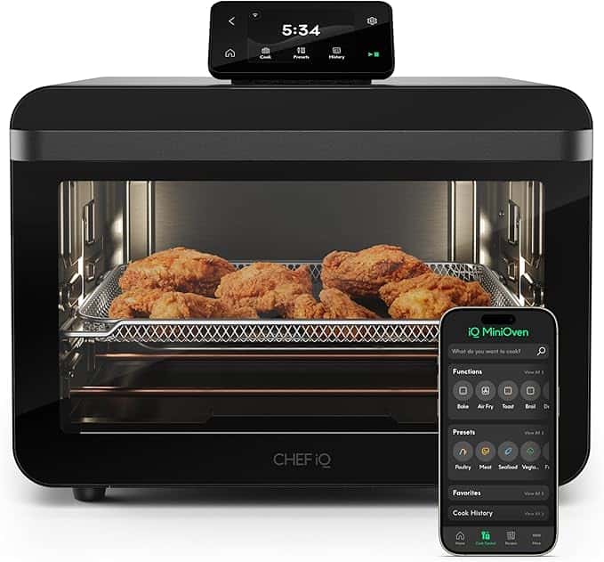 CHEF iQ MiniOven Smart Toaster Oven Air Fryer Combo 11-in-1 with Touchscreen