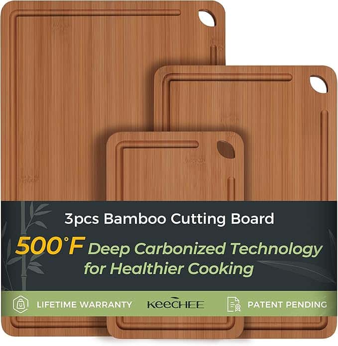 Bamboo Cutting Board with Deep Juice Grooves