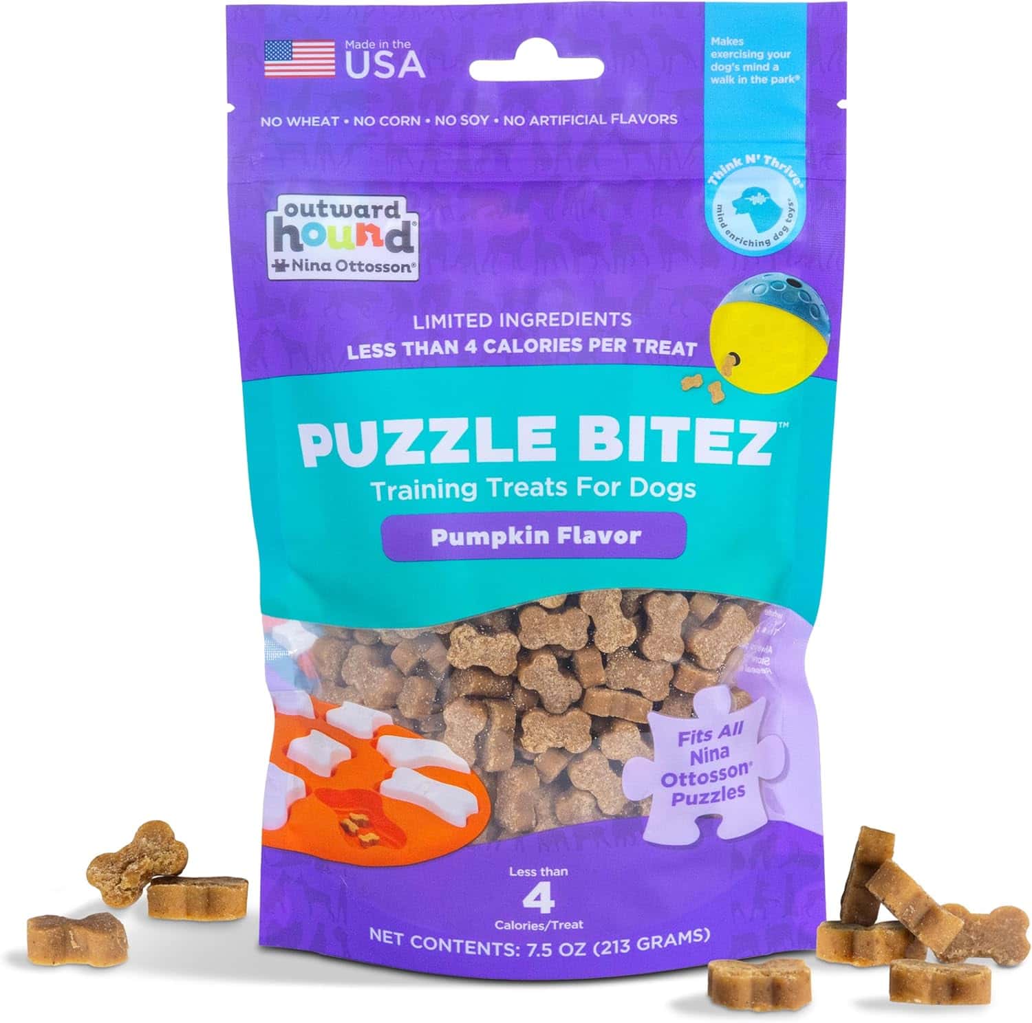 Outward Hound by Nina Ottosson Puzzle Bitez USA Made Dog Treats