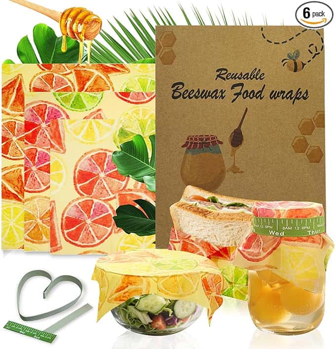 Beeswax Food Wraps Reusable 6 Pack