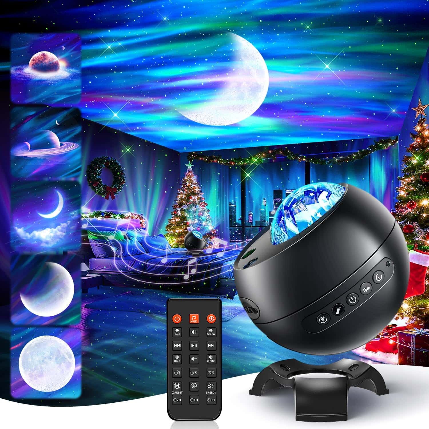 Christmas Gifts for Teens Boy Galaxy Projector for Bedroom, 21Colors Northern Lights,15White Noise&Bluetooth Star Projector Galaxy Lights, Remote Ambient Lighting,Aurora Christmas Decor Room Gifts