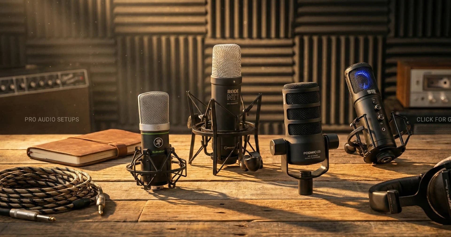 Professional USB microphone setup for podcasting and music recording