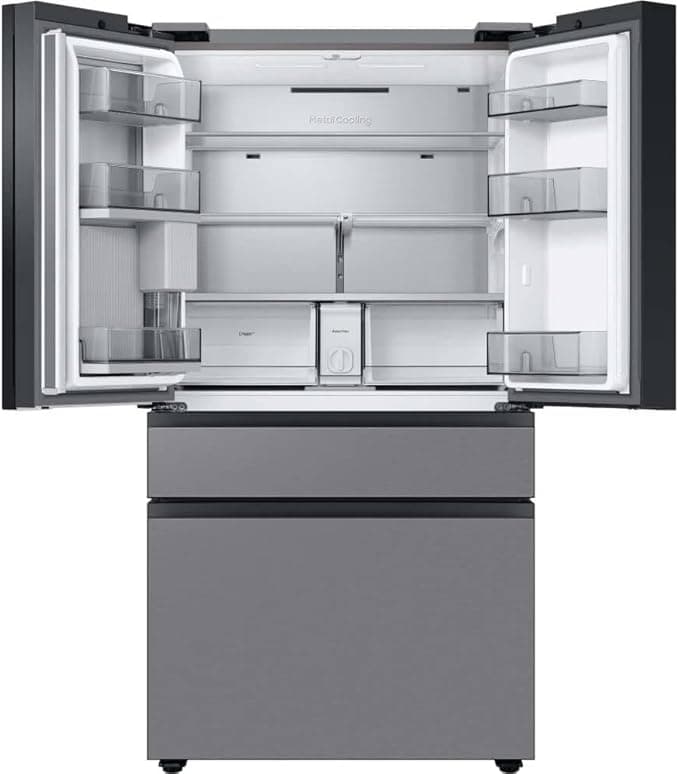 Samsung Bespoke 23 cu. ft. 4-Door French Door Smart Refrigerator with Beverage Center in Stainless Steel, Counter Depth