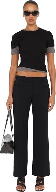 Christopher Esber Sheer Ribbed Overlay Loophole Tee - Designer Tops - $250.00