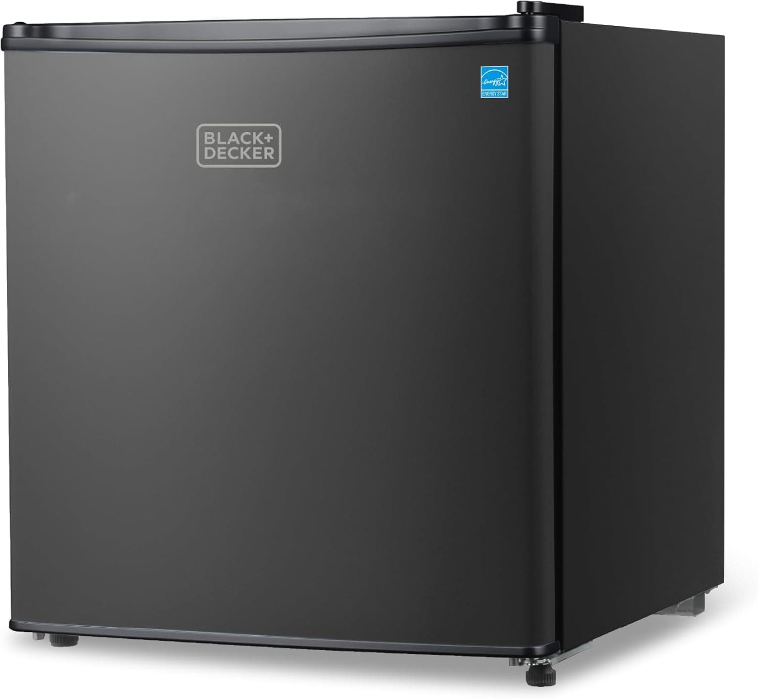 BLACK+DECKER 1.7 Cu. Ft. Compact Refrigerator, ENERGY STAR Certified, Single Door Mini Fridge with Chiller Compartment, BCRK17B, Black