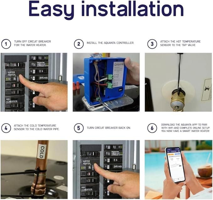 Digital WiFi Smart Water Heater Timer Controller with Leak Sensor