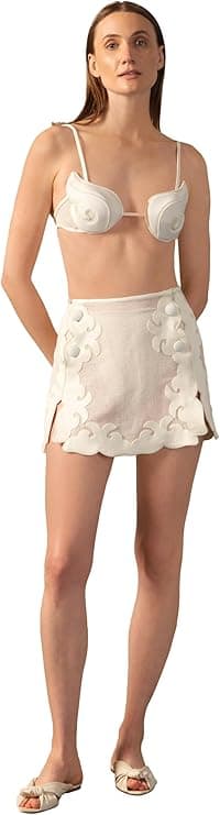 ADRIANA DEGREAS Réseau Appliqué Mini Skirt - Designer Skirts - $560.00