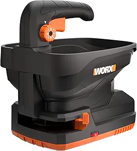 WORX 20V Cordless Seed Spreader 6-Speeds 5-Ft. Max Distance, Fertilizer Spreaders 8 Flow-Rate Settings, Broadcast Spreader Easier Than Hand Spreaders for Lawns WG869.9 – Tool Only