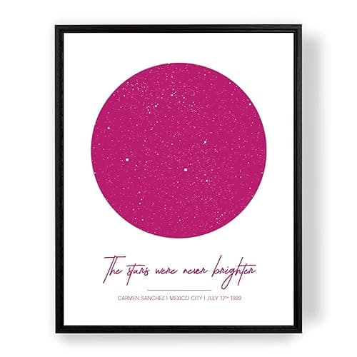 [SF Customizables] Star Map Birth, Custom Night Sky Map, Star Map Poster, Keepsake Gift, Kids Personalized Astronomy Word Art Typography Astrological Print [Canvas Print]