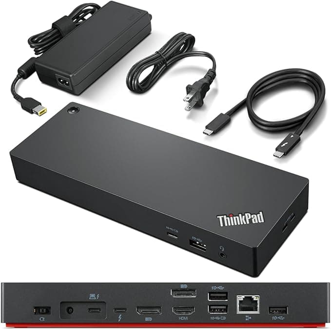 Lenovo ThinkPad Universal Thunderbolt 4 Dock, 4 Displays, Dynamic Power Charging up to 100W, Black
