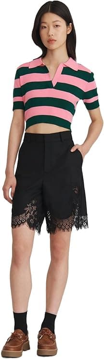 Monse Lace Trimmed Tailored Shorts - Luxury Bottoms - $890.00