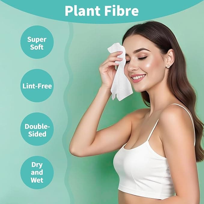 Face Towels, 10"×12" Disposable Face Towel, Face Towelettes XL, Ultra Soft Makeup Remover Dry Wipes, Thick Face Towel for Travel, 15 Count (Pack of 1) - Beauty & Cosmetics - Face Towels - $6.99