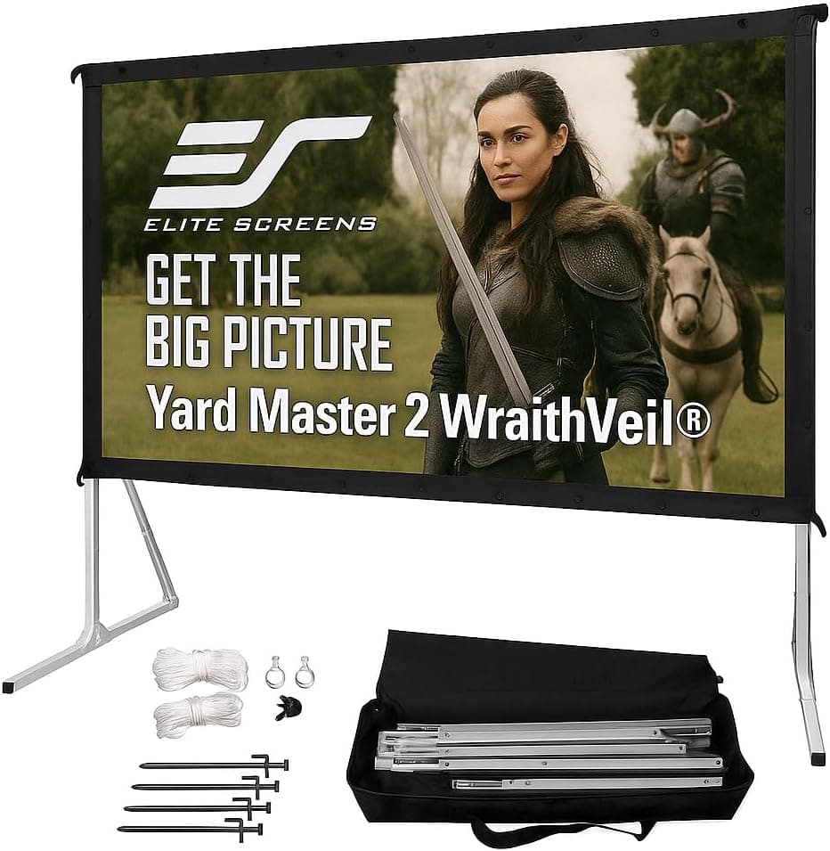 Elite Screens Yard Master 2 WraithVeil 180-inch Front and Rear 4K/8K projector screen