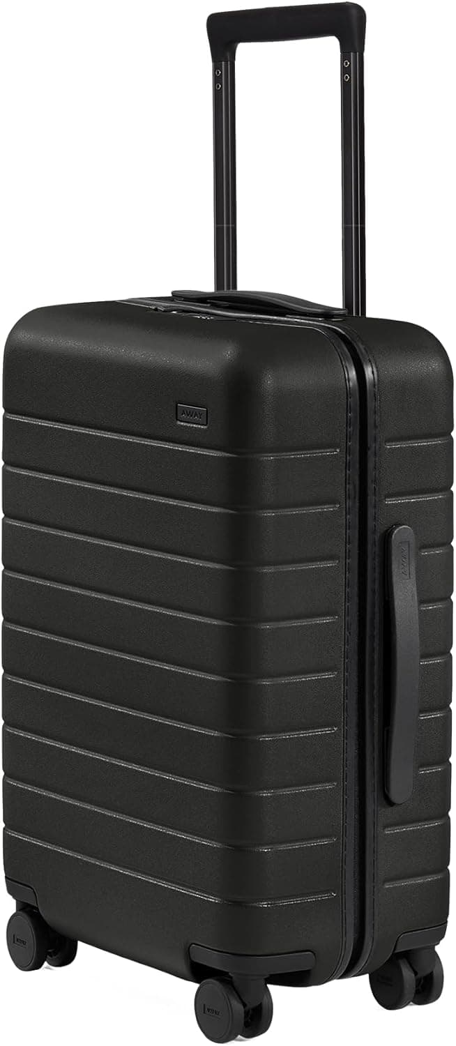 Away Carry-On Luggage, Lightweight Hardside Suitcase with Spinner Wheels, 22 Inch Airline Approved, TSA Lock, Jet Black