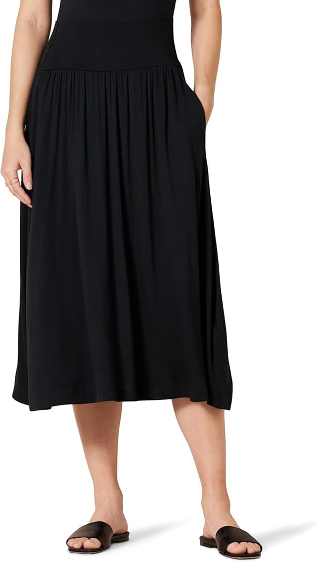 Amazon Essentials Women's Jersey Pull On Midi Length Skirt