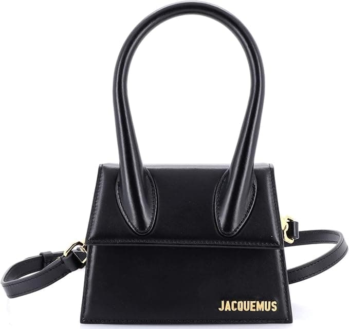 Jacquemus Pre-Loved Le Chiquito Moyen Bag Leather, Black - Handbags & Purses - $575.00