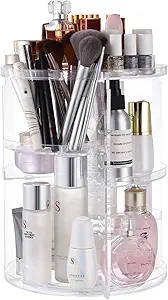 360 Rotating Makeup Organizer,DIY Adjustable Spinning Holder