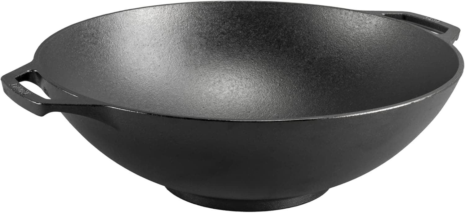 Lodge Pre-Seasoned Cast Iron WOK - Dual Assist Handle