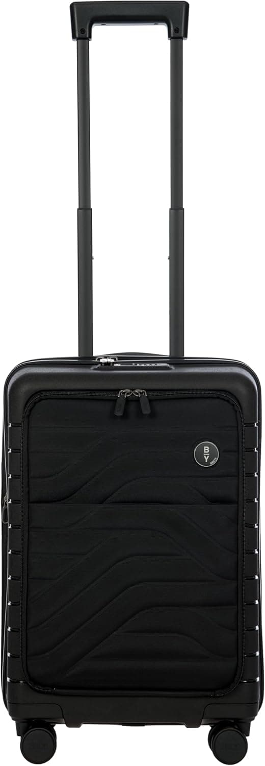 Bric's B|Y Ulisse Carry-On Spinner – Lightweight Hard Shell Luggage, Smooth 360° Double Wheels, TSA Combination Lock, USB Port & Interior Organization - 21 Inch with Pocket, Black