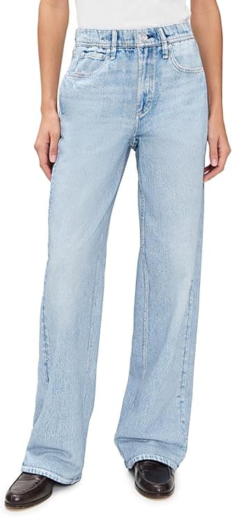 rag & bone Women's Miramar Terry Pull On Wide Leg Jeans