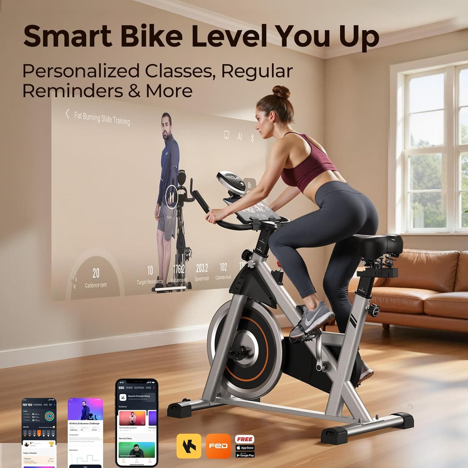 YOSUDA Exercise Bike with Magnetic Resistance & Exclusive App