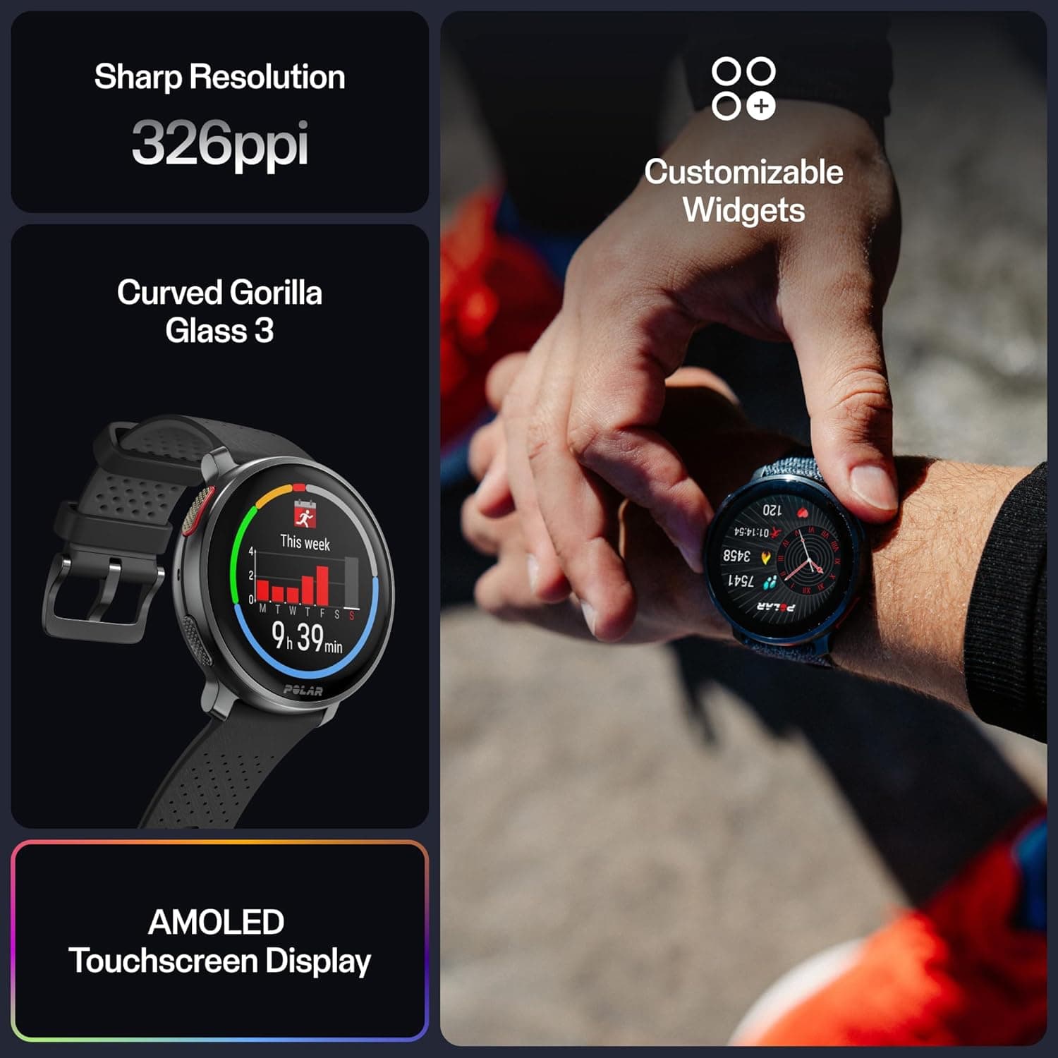 Polar Vantage V3 sport watch showing GPS route