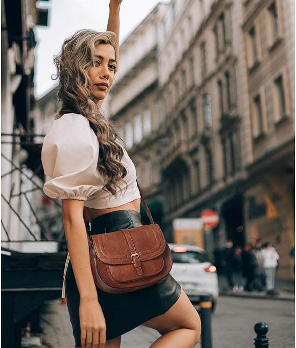 AFKOMST Crossbody Bags for Women,Small Saddle Purse and Boho Cross Body Handbags