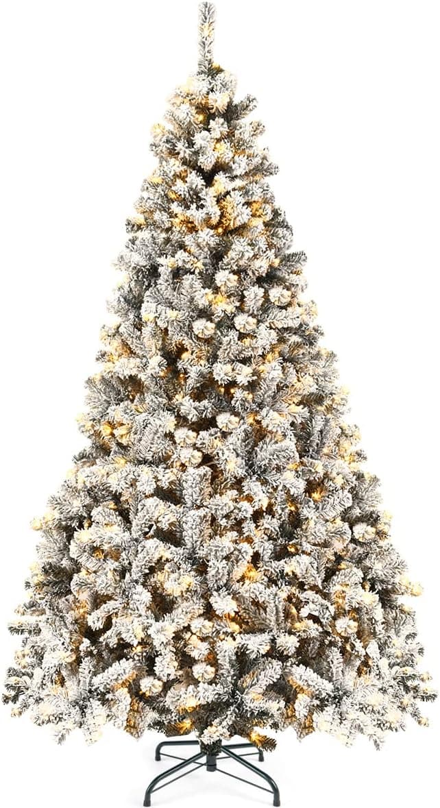 Goplus Snow Flocked Pine 7.5ft