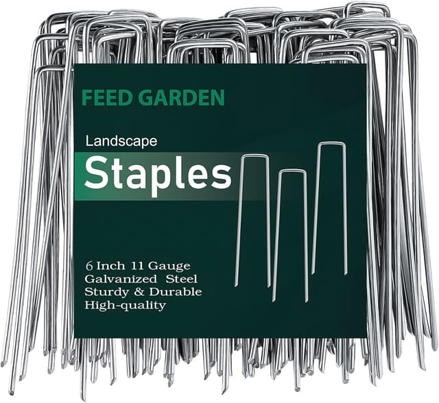 FEED GARDEN 6 Inch 50 Pack Hot-dip Galvanized Landscape Staples