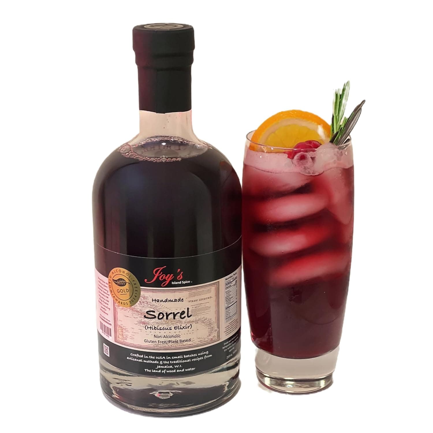 JOY'S ISLAND SPICE SORREL HIBISCUS ELIXIR Botanical Caribbean-Inspired Cocktail Mixer