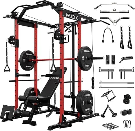 Mikolo Power Cage, Power Rack with Cable Crossover System