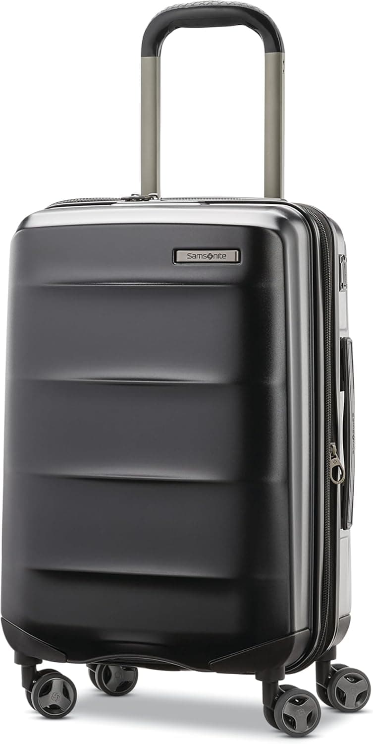 Samsonite Octiv Lightweight Hardshell 20-Inch Carry-On Luggage -Durable & Impact Resistant, 360° Aero Trac Spinner Wheels, Adjustable Telescopic Handle, Expandable Suitcase, TSA Approved Lock - Black
