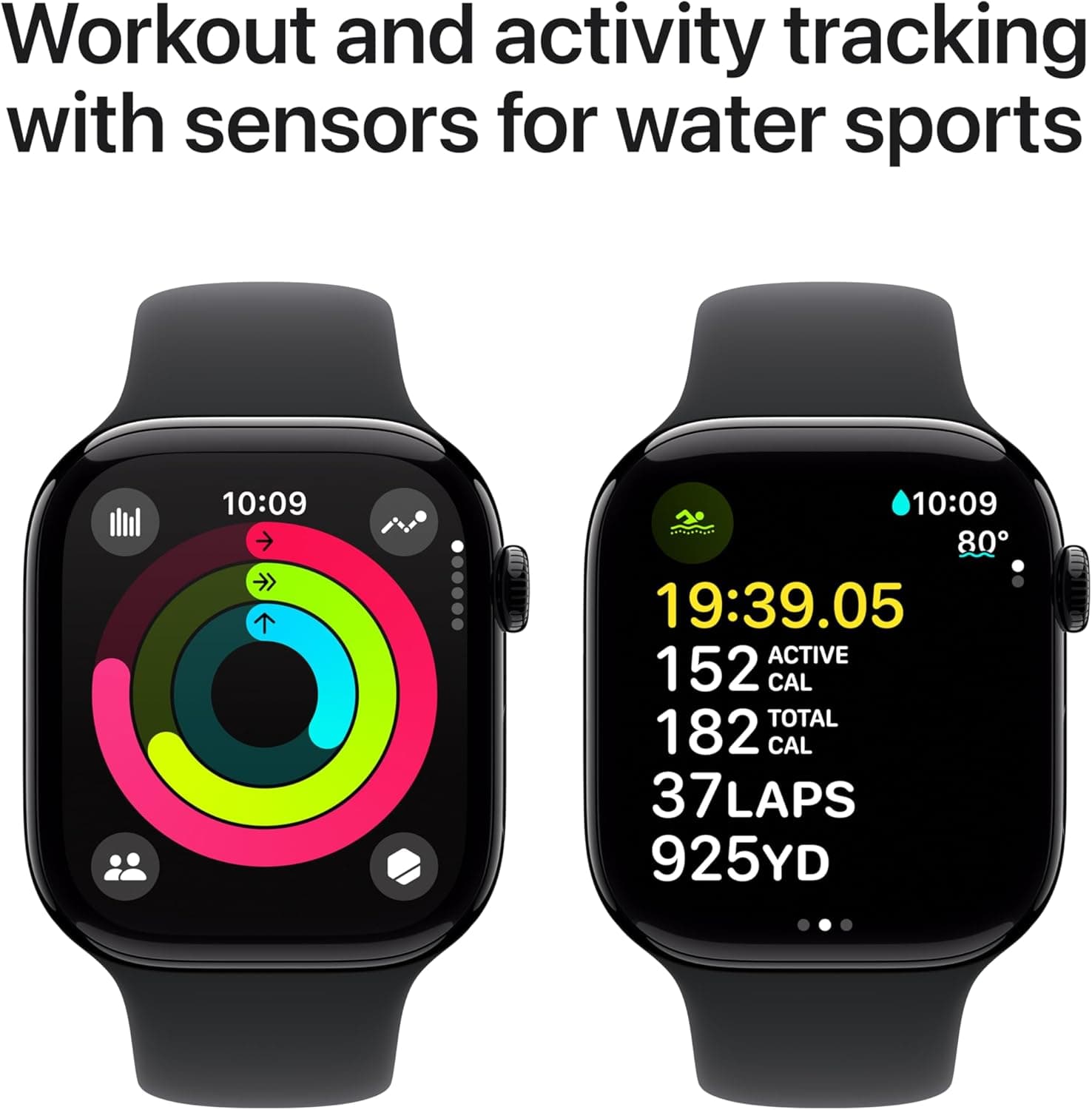 Apple Watch Series 10 in Jet Black Aluminum with Black Sport Band