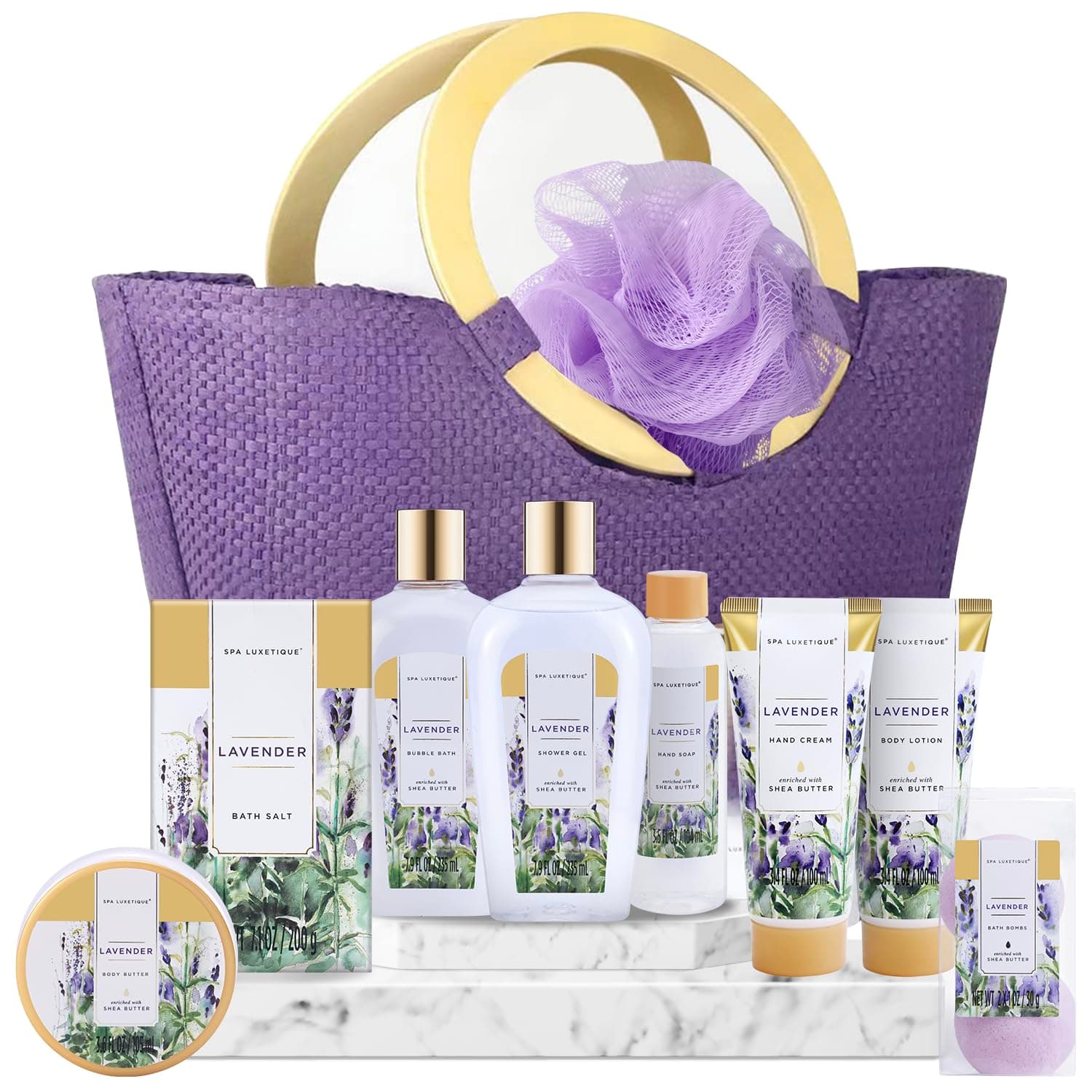 Wellness Essentials Gift Basket with organic teas, healthy snacks, essential oils, and wellness items in a reusable basket