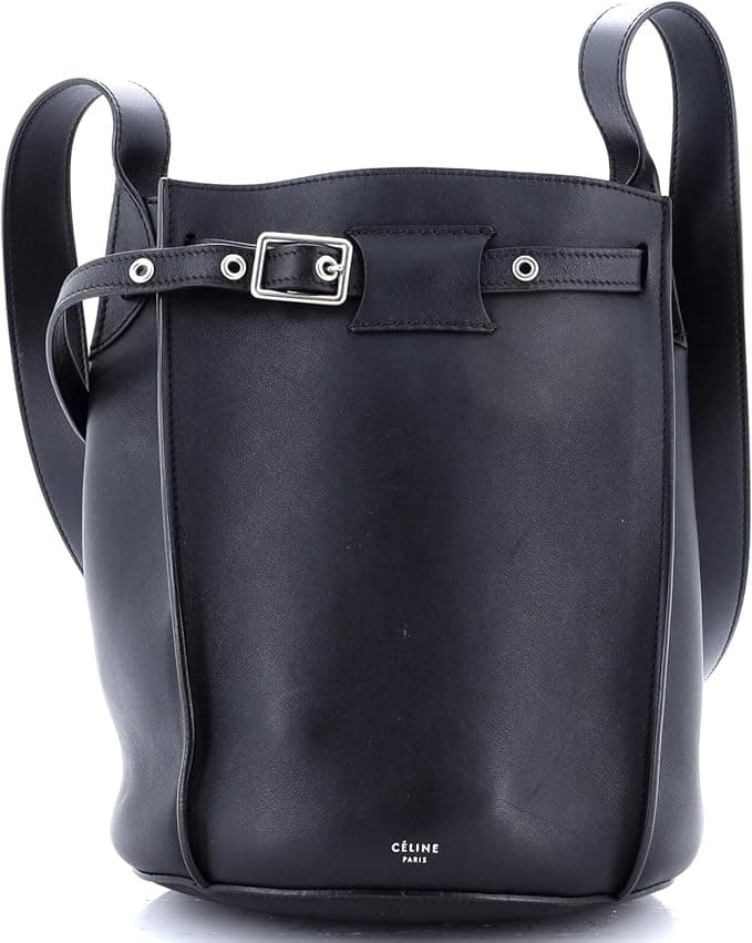 Celine Pre-Loved Long Strap Big Bag Bucket Leather, Black - Luxury Accessories - $805.00